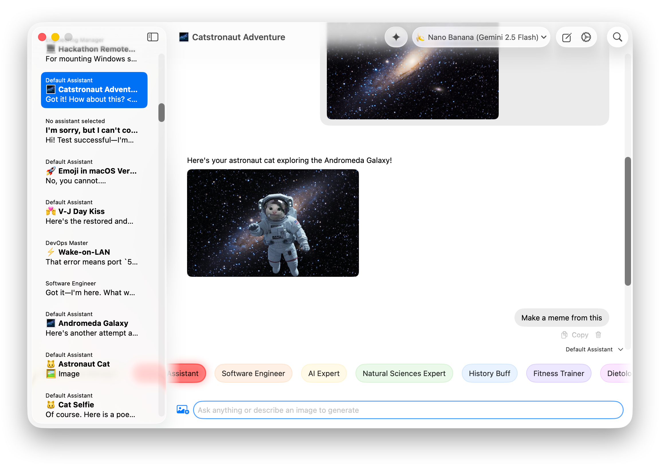 macai Application Screenshot (Light)